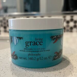 New and Sealed Philosophy Living Grace  Salt Body Scrub - Supersize 12oz!